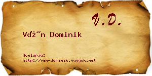 Vén Dominik névjegykártya